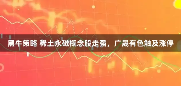 黑牛策略 稀土永磁概念股走强，广晟有色触及涨停
