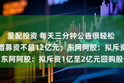 爱配投资 每天三分钟公告很轻松 |美利信:拟定增募资不超12亿元;东阿阿胶:拟斥资1亿至2亿元回购股份